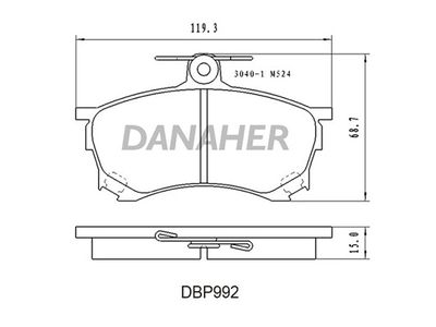 DBP992 DANAHER Комплект тормозных колодок, дисковый тормоз