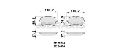 AB0262 BRAXIS Комплект тормозных колодок, дисковый тормоз