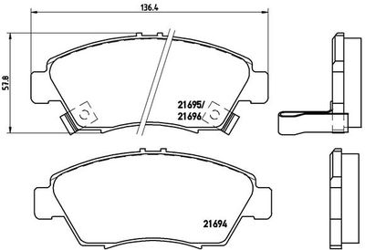 P28023 BREMBO Комплект тормозных колодок, дисковый тормоз