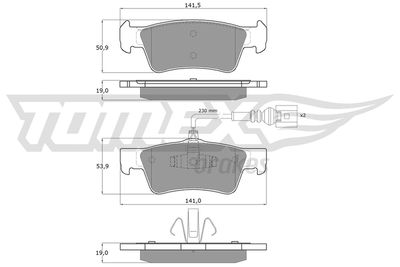 TX1480 TOMEX Brakes Комплект тормозных колодок, дисковый тормоз