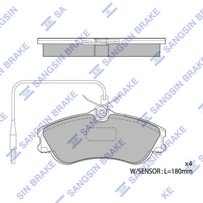 SP1743A Hi-Q Комплект тормозных колодок, дисковый тормоз