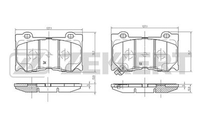 BS2517 ZEKKERT Комплект тормозных колодок, дисковый тормоз