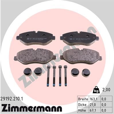 291922101 ZIMMERMANN Комплект тормозных колодок, дисковый тормоз