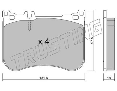 11970 TRUSTING Комплект тормозных колодок, дисковый тормоз