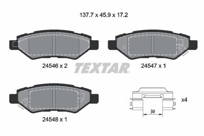 2454601 TEXTAR Комплект тормозных колодок, дисковый тормоз