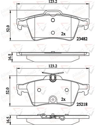 ADB02198 COMLINE Комплект тормозных колодок, дисковый тормоз