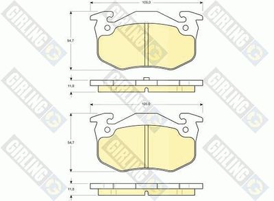 6113053 GIRLING Комплект тормозных колодок, дисковый тормоз