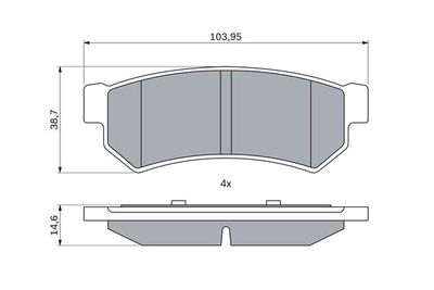 0986460007 BOSCH Комплект тормозных колодок, дисковый тормоз