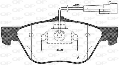 BPA058902 OPEN PARTS Комплект тормозных колодок, дисковый тормоз