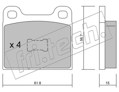 0110 fri.tech. Комплект тормозных колодок, дисковый тормоз