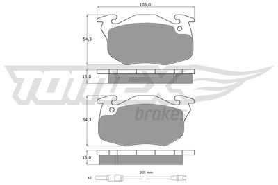 TX10342 TOMEX Brakes Комплект тормозных колодок, дисковый тормоз