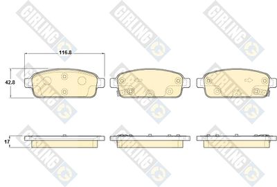 6119272 GIRLING Комплект тормозных колодок, дисковый тормоз