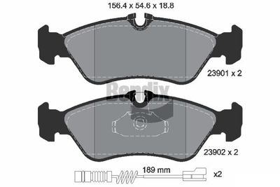 BPD1322 BENDIX Braking Комплект тормозных колодок, дисковый тормоз