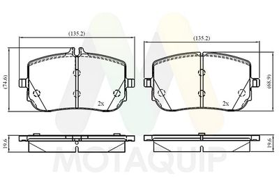 LVXL2071 MOTAQUIP Комплект тормозных колодок, дисковый тормоз