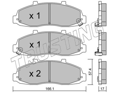 8740 TRUSTING Комплект тормозных колодок, дисковый тормоз