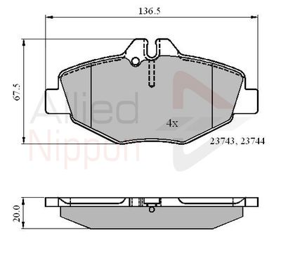 ADB01209 COMLINE Комплект тормозных колодок, дисковый тормоз