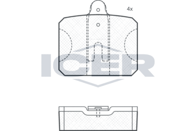 180114 ICER Комплект тормозных колодок, дисковый тормоз