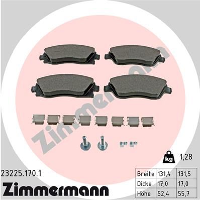 232251701 ZIMMERMANN Комплект тормозных колодок, дисковый тормоз