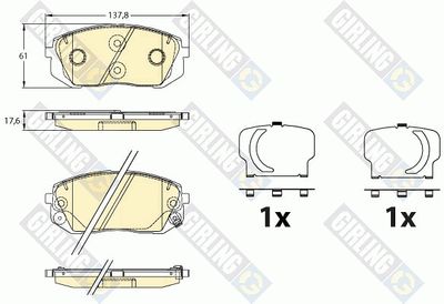 6136426 GIRLING Комплект тормозных колодок, дисковый тормоз