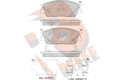 RB2414 R BRAKE Комплект тормозных колодок, дисковый тормоз