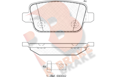 RB1801 R BRAKE Комплект тормозных колодок, дисковый тормоз