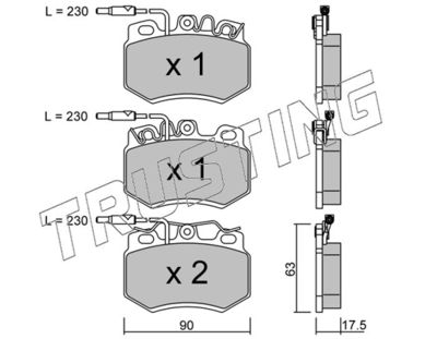 0510 TRUSTING Комплект тормозных колодок, дисковый тормоз