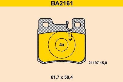 BA2161 BARUM Комплект тормозных колодок, дисковый тормоз