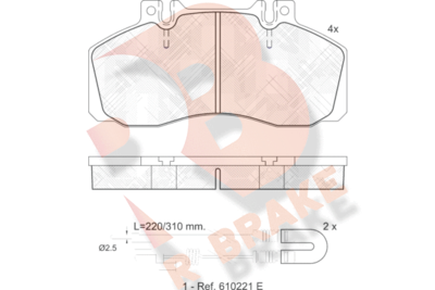 RB0722 R BRAKE Комплект тормозных колодок, дисковый тормоз