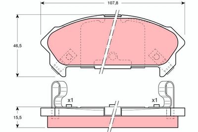 GDB890 TRW Комплект тормозных колодок, дисковый тормоз