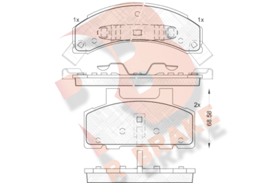 RB1414 R BRAKE Комплект тормозных колодок, дисковый тормоз