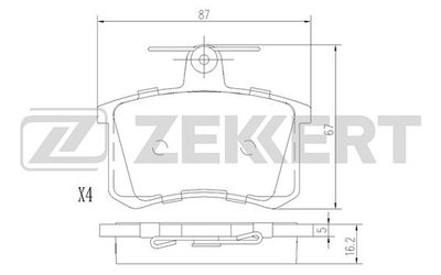 BS1096 ZEKKERT Комплект тормозных колодок, дисковый тормоз