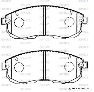 SN596P ADVICS Комплект тормозных колодок, дисковый тормоз