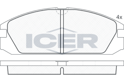 180749 ICER Комплект тормозных колодок, дисковый тормоз