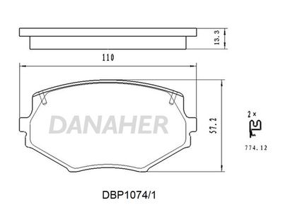 DBP10741 DANAHER Комплект тормозных колодок, дисковый тормоз