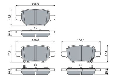 0986424895 BOSCH Комплект тормозных колодок, дисковый тормоз