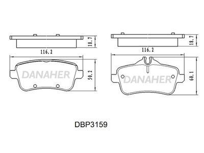 DBP3159 DANAHER Комплект тормозных колодок, дисковый тормоз