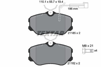 2118503 TEXTAR Комплект тормозных колодок, дисковый тормоз