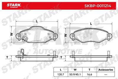 SKBP0011214 Stark Комплект тормозных колодок, дисковый тормоз