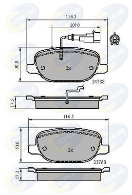 CBP11769 COMLINE Комплект тормозных колодок, дисковый тормоз