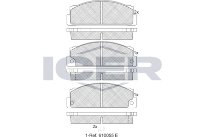 180240 ICER Комплект тормозных колодок, дисковый тормоз
