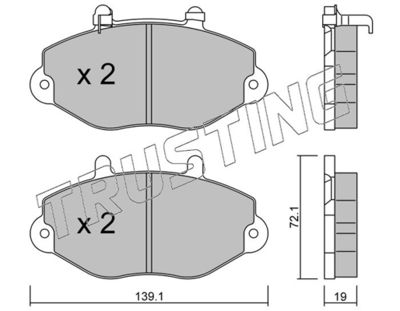2021 TRUSTING Комплект тормозных колодок, дисковый тормоз