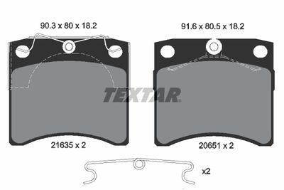 2163501 TEXTAR Комплект тормозных колодок, дисковый тормоз