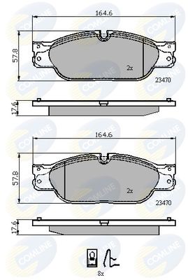 CBP01704 COMLINE Комплект тормозных колодок, дисковый тормоз