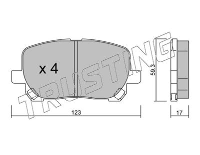 4420 TRUSTING Комплект тормозных колодок, дисковый тормоз