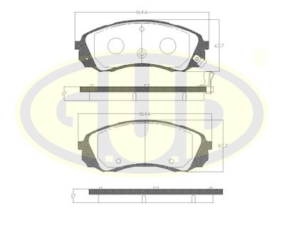 GBP129102 G.U.D. Комплект тормозных колодок, дисковый тормоз