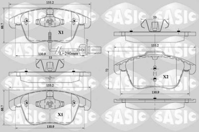 6216092 SASIC Комплект тормозных колодок, дисковый тормоз