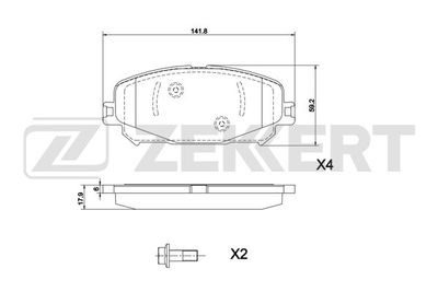 BS1311 ZEKKERT Комплект тормозных колодок, дисковый тормоз