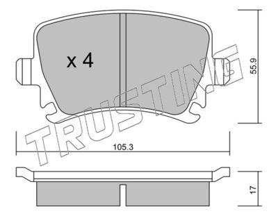 5690 TRUSTING Комплект тормозных колодок, дисковый тормоз