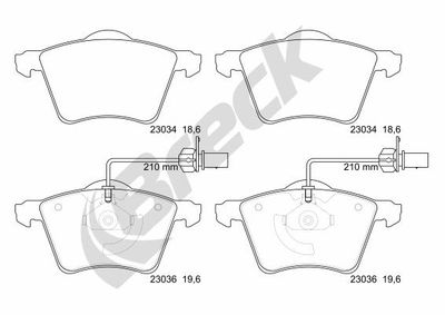 230340070310 BRECK Комплект тормозных колодок, дисковый тормоз