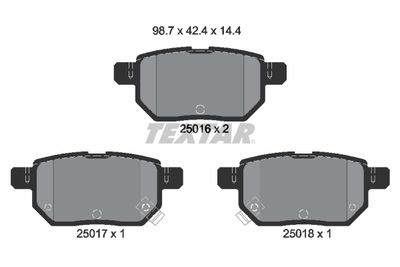 2501601 TEXTAR Комплект тормозных колодок, дисковый тормоз